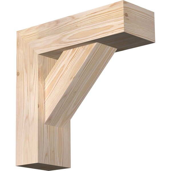 Ekena Millwork Traditional Block Smooth Bracket w/ Offset Brace, Douglas Fir, 5 1/2"W x 16"D x 16"H BKT0604X16X16TRA05SDF - main